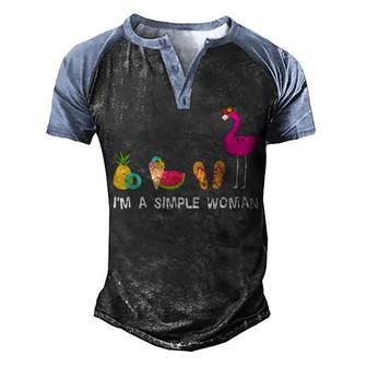 Im A Simple Woman Men's Henley Shirt Raglan Sleeve 3D Print T-shirt - Thegiftio UK