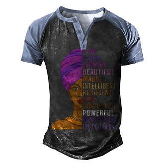 Im Black Woman Beautiful Magic Graphic Design Printed Casual Daily Basic Men's Henley Shirt Raglan Sleeve 3D Print T-shirt - Thegiftio UK