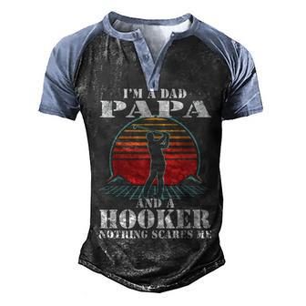 Im Dad Papa And Hooker Golf Gift Men's Henley Shirt Raglan Sleeve 3D Print T-shirt - Thegiftio UK