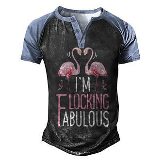 Im Flocking Fabulous Pink Flamingo Men's Henley Shirt Raglan Sleeve 3D Print T-shirt - Thegiftio UK