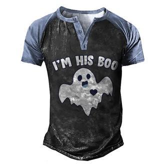 Im His Boo Matching Halloween Graphic Design Printed Casual Daily Basic Men's Henley Shirt Raglan Sleeve 3D Print T-shirt - Thegiftio UK