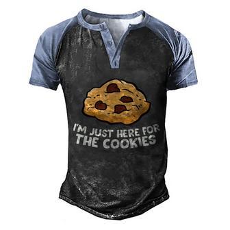 Im Just Here For The Cookies Funny Christmas Cookies Men's Henley Shirt Raglan Sleeve 3D Print T-shirt - Thegiftio UK