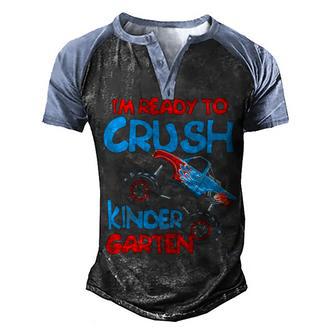 Im Ready To Kindergarten Monster Truck Lover Back School Men's Henley Shirt Raglan Sleeve 3D Print T-shirt - Thegiftio UK