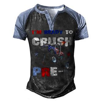 Im Ready To Pre K Monster Truck Lover Back To Preschool T Men's Henley Shirt Raglan Sleeve 3D Print T-shirt - Thegiftio UK