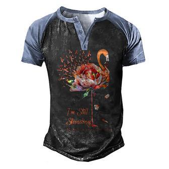 Im Still Standing Multiple Sclerosis Awareness Flamingo Men's Henley Shirt Raglan Sleeve 3D Print T-shirt - Thegiftio UK