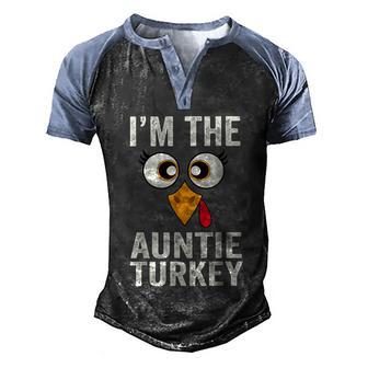 Im The Auntie Turkey Thanksgiving Family Matching Aunt Men's Henley Shirt Raglan Sleeve 3D Print T-shirt - Thegiftio UK