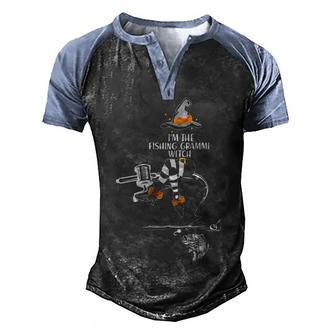 Im The Fishing Grammi Witch Men's Henley Shirt Raglan Sleeve 3D Print T-shirt - Thegiftio UK