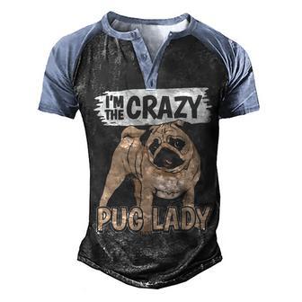 Imthe Crazy Pug Lady Pug Men's Henley Shirt Raglan Sleeve 3D Print T-shirt - Thegiftio UK