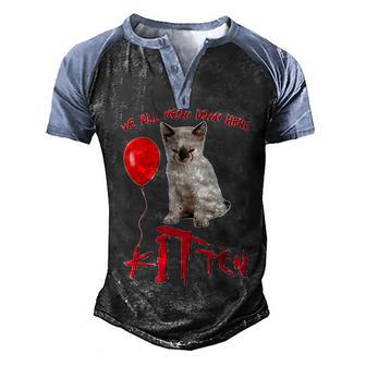 It Kitten We All Meow Down Here Funny Halloween Graphic Design Printed Casual Daily Basic Men's Henley Shirt Raglan Sleeve 3D Print T-shirt - Thegiftio UK