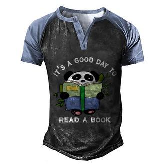 Its A Good Day To Read A Book Dinosaur T Rex Reading Funny Gift Graphic Design Printed Casual Daily Basic Men's Henley Shirt Raglan Sleeve 3D Print T-shirt - Thegiftio UK