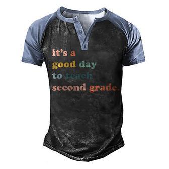 Its A Good Day To Teach Second Grade 2Nd Grade Teacher Men's Henley Shirt Raglan Sleeve 3D Print T-shirt - Thegiftio UK