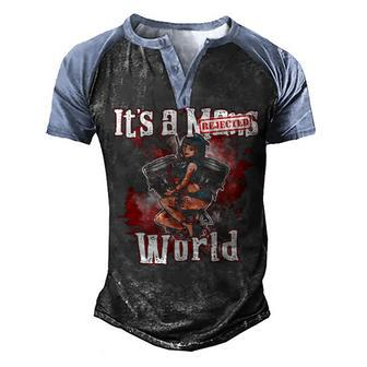 Its A Mans World Men's Henley Shirt Raglan Sleeve 3D Print T-shirt - Seseable