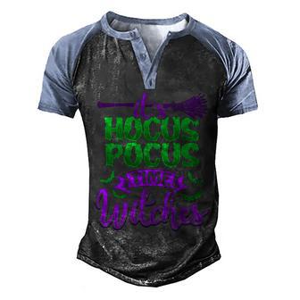 Its Hocus Pocus Time Witches Funny Scary Halloween Graphic Design Printed Casual Daily Basic Men's Henley Shirt Raglan Sleeve 3D Print T-shirt - Thegiftio UK