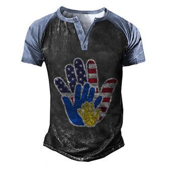 Its In My Dna Ukraine Flag Gift Ukrainian Roots Cute Gift Graphic Design Printed Casual Daily Basic Men's Henley Shirt Raglan Sleeve 3D Print T-shirt - Thegiftio UK