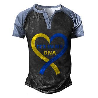 Its In My Dna Ukraine Flag Gift Ukrainian Roots Gift Graphic Design Printed Casual Daily Basic Men's Henley Shirt Raglan Sleeve 3D Print T-shirt - Thegiftio UK