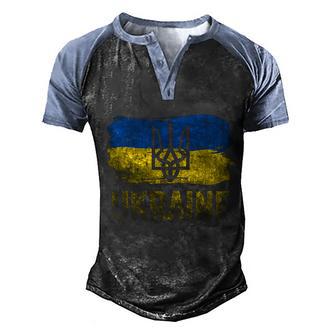 Its In My Dna Ukraine Flag Meaningful Gift Ukrainian Roots Gift Graphic Design Printed Casual Daily Basic Men's Henley Shirt Raglan Sleeve 3D Print T-shirt - Thegiftio UK