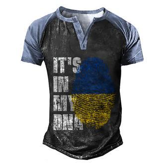 Its In My Dna Ukraine Flag Ukrainian Gift Graphic Design Printed Casual Daily Basic Men's Henley Shirt Raglan Sleeve 3D Print T-shirt - Thegiftio UK