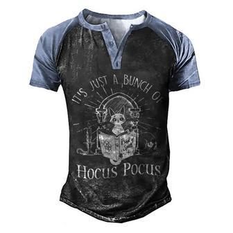 Its Just A Bunch Of Hocus Pocus Cat Halloween Graphic Design Printed Casual Daily Basic Men's Henley Shirt Raglan Sleeve 3D Print T-shirt - Thegiftio UK