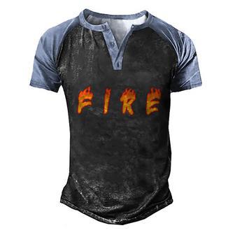 Its Lit Social Media Flames Halloween Tee Fire Graphic Design Printed Casual Daily Basic Men's Henley Shirt Raglan Sleeve 3D Print T-shirt - Thegiftio UK