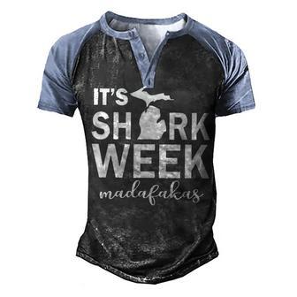 Its Shark Week Madafakas D Men's Henley Shirt Raglan Sleeve 3D Print T-shirt - Thegiftio UK
