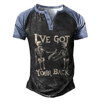Ive Got Your Back Halloween Skeleton Skull Men And Women Design Graphic Design Printed Casual Daily Basic Men's Henley Shirt Raglan Sleeve 3D Print T-shirt - Thegiftio UK