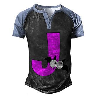 J Name Charater Dracula Halloween Quote Graphic Design Printed Casual Daily Basic Men's Henley Shirt Raglan Sleeve 3D Print T-shirt - Thegiftio UK