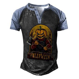Jack O Lantern Reaper Pumpkin Graphic Design Printed Casual Daily Basic Men's Henley Shirt Raglan Sleeve 3D Print T-shirt - Thegiftio UK