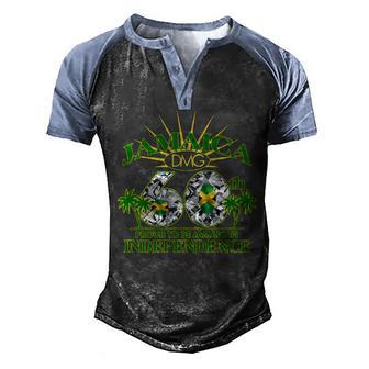 Jamaica 60Th Independence Proud To Be Jamaican Graphic Design Printed Casual Daily Basic Men's Henley Shirt Raglan Sleeve 3D Print T-shirt - Thegiftio UK