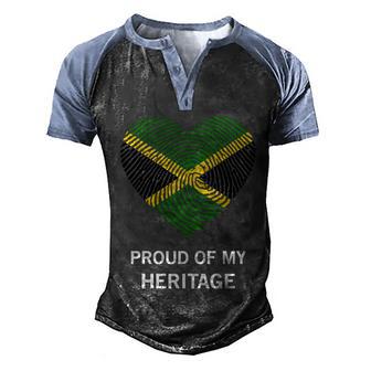 Jamaican Flag Dna Heart Caribbean Jamaica Gift Graphic Design Printed Casual Daily Basic Men's Henley Shirt Raglan Sleeve 3D Print T-shirt - Thegiftio UK