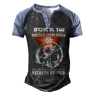 Jesus Master Fisherman Fishing Gift Men's Henley Shirt Raglan Sleeve 3D Print T-shirt - Thegiftio UK