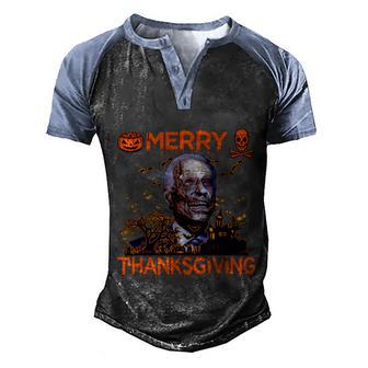 Joe Biden Confused Funny Merry Thanksgiving For Halloween Men's Henley Shirt Raglan Sleeve 3D Print T-shirt - Thegiftio UK