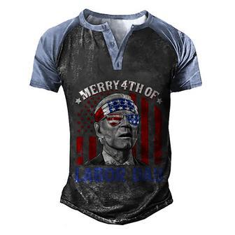 Joe Biden Merry 4Th Of Labor Day Funny 4Th Of July Graphic Design Printed Casual Daily Basic Men's Henley Shirt Raglan Sleeve 3D Print T-shirt - Thegiftio UK