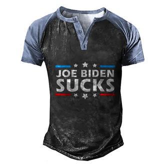 Joe Biden Sucks Funny Anti Biden Trump Support Graphic Design Printed Casual Daily Basic Men's Henley Shirt Raglan Sleeve 3D Print T-shirt - Thegiftio UK