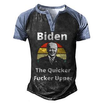 Joe Biden The Quicker F Upper Sunset Funny Graphic Design Printed Casual Daily Basic Men's Henley Shirt Raglan Sleeve 3D Print T-shirt - Thegiftio UK