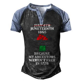 Juneteenth Ancestors Black African American Flag Pride V2 Men's Henley Shirt Raglan Sleeve 3D Print T-shirt - Thegiftio UK