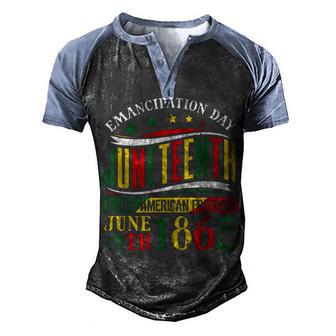 Juneteenth Black History Celebrating Black Freedom 1865 V2 Men's Henley Shirt Raglan Sleeve 3D Print T-shirt - Thegiftio UK