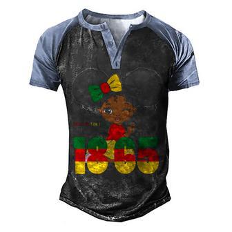 Juneteenth Celebrating 1865 Black Girl Kids Toodlers Men's Henley Shirt Raglan Sleeve 3D Print T-shirt - Thegiftio UK