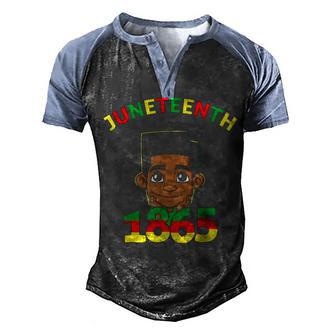 Juneteenth Celebrating 1865 Cool Brown Skin King Boys Kids V2 Men's Henley Shirt Raglan Sleeve 3D Print T-shirt - Thegiftio UK