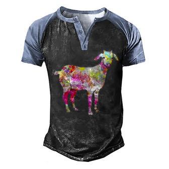 Just A Girl Who Loves Goats Women Farmer Cu Men's Henley Shirt Raglan Sleeve 3D Print T-shirt - Thegiftio UK
