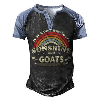 Just A Girl Who Loves Sunshine And Goats Men's Henley Shirt Raglan Sleeve 3D Print T-shirt - Thegiftio UK