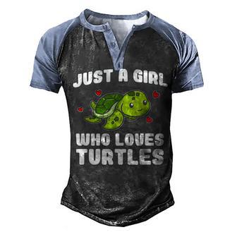 Just A Girl Who Loves Turtles Cute Sea Turtle Costume Men's Henley Shirt Raglan Sleeve 3D Print T-shirt - Thegiftio UK