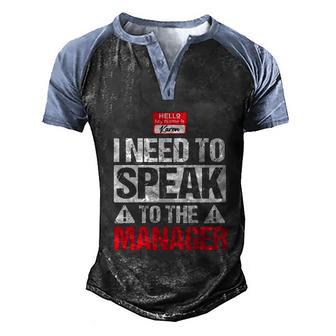 Karen Halloween Costume Speak To The Manager Saying Funny Graphic Design Printed Casual Daily Basic Men's Henley Shirt Raglan Sleeve 3D Print T-shirt - Thegiftio UK