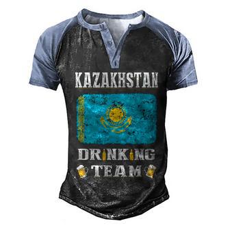 Kazakhstan Drinking Team Funny Beer Graphic Design Printed Casual Daily Basic Men's Henley Shirt Raglan Sleeve 3D Print T-shirt - Thegiftio UK