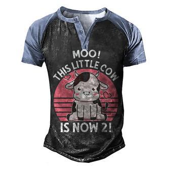 Kids Farm Outfit 2Nd Birthday Men's Henley Shirt Raglan Sleeve 3D Print T-shirt - Thegiftio UK