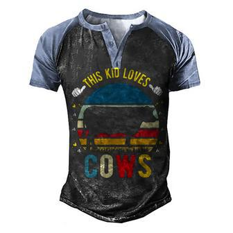 Kids This Kid Loves Cows Boys And Girls Cow Gift Men's Henley Shirt Raglan Sleeve 3D Print T-shirt - Thegiftio UK