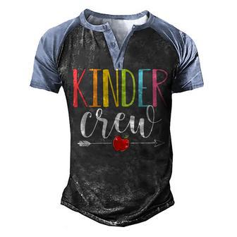 Kinder Crew Kindergarten Teacher Funny First Day Of School Men's Henley Shirt Raglan Sleeve 3D Print T-shirt - Thegiftio UK