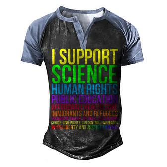 Kindness Is Everything Science Is Real Love Is Love Men's Henley Shirt Raglan Sleeve 3D Print T-shirt - Thegiftio UK