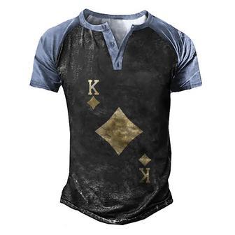 King Of Diamonds Card Halloween Costume Graphic Design Printed Casual Daily Basic Men's Henley Shirt Raglan Sleeve 3D Print T-shirt - Thegiftio UK