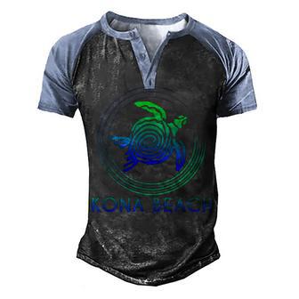 Kona Beach Hawaii Tribal Turtle Men's Henley Shirt Raglan Sleeve 3D Print T-shirt - Thegiftio UK