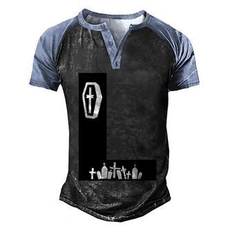 L Name Character Cemetery Funny Halloween Quote Graphic Design Printed Casual Daily Basic Men's Henley Shirt Raglan Sleeve 3D Print T-shirt - Thegiftio UK